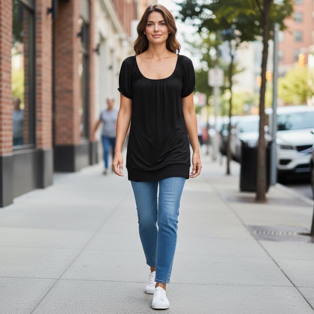 Express Black Short Sleeves Stretch Dress